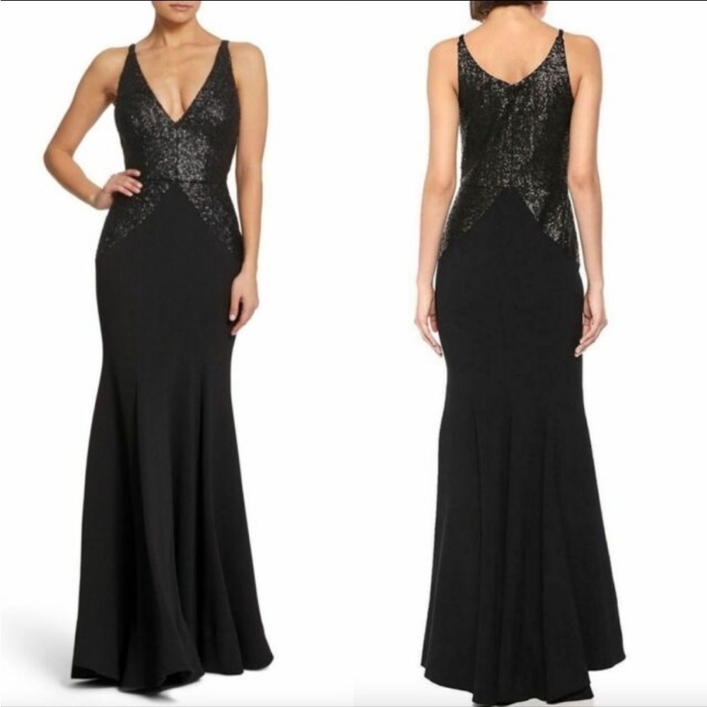 Dress the Population Women’s Sequin Evening Dress Black Size Small - Picture 3 of 11